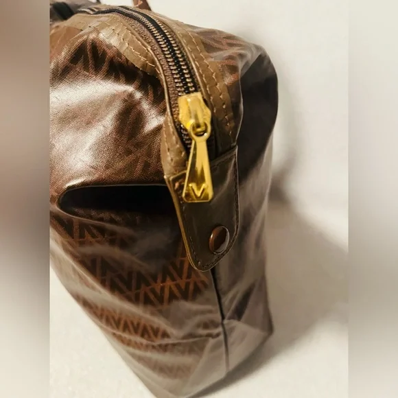 Mario Valentino Soft PVC Monogram Foldable Overnight Travel Tote Bag - Picture 11 of 13